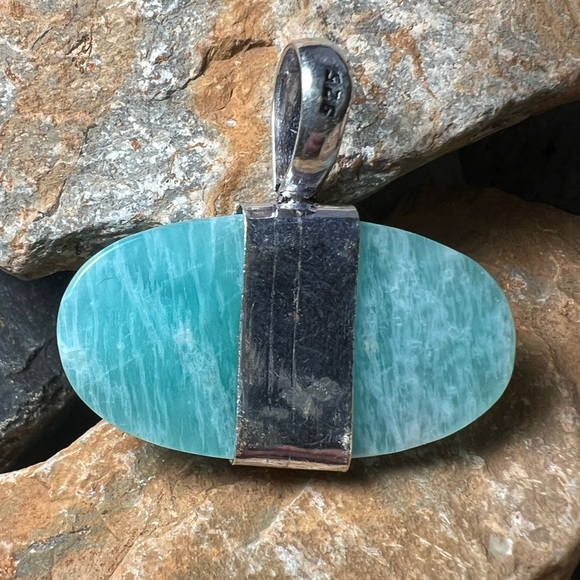 Amazonite & Larimar pendant - Picture 3 of 5